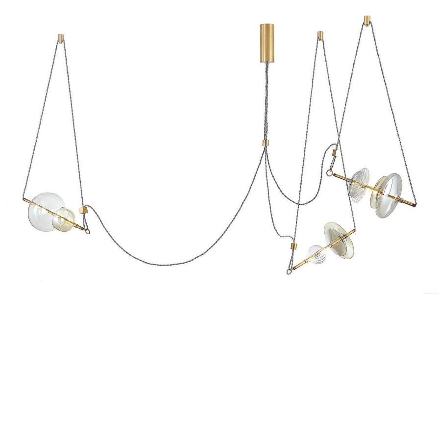 Eclairage Silvio Mondino Studio Chandeliers | Trapezi Trois Lumieres