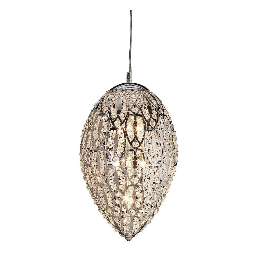 Eclairage VGnewtrend Suspensions | Lampe Suspendue Chromee Arabesque Egg