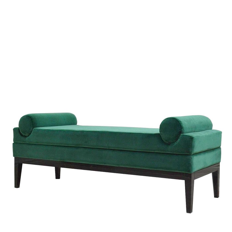 Mobilier Kabinet Bancs | Banquette Contemporaine Italienne En Tissu Velours Vert