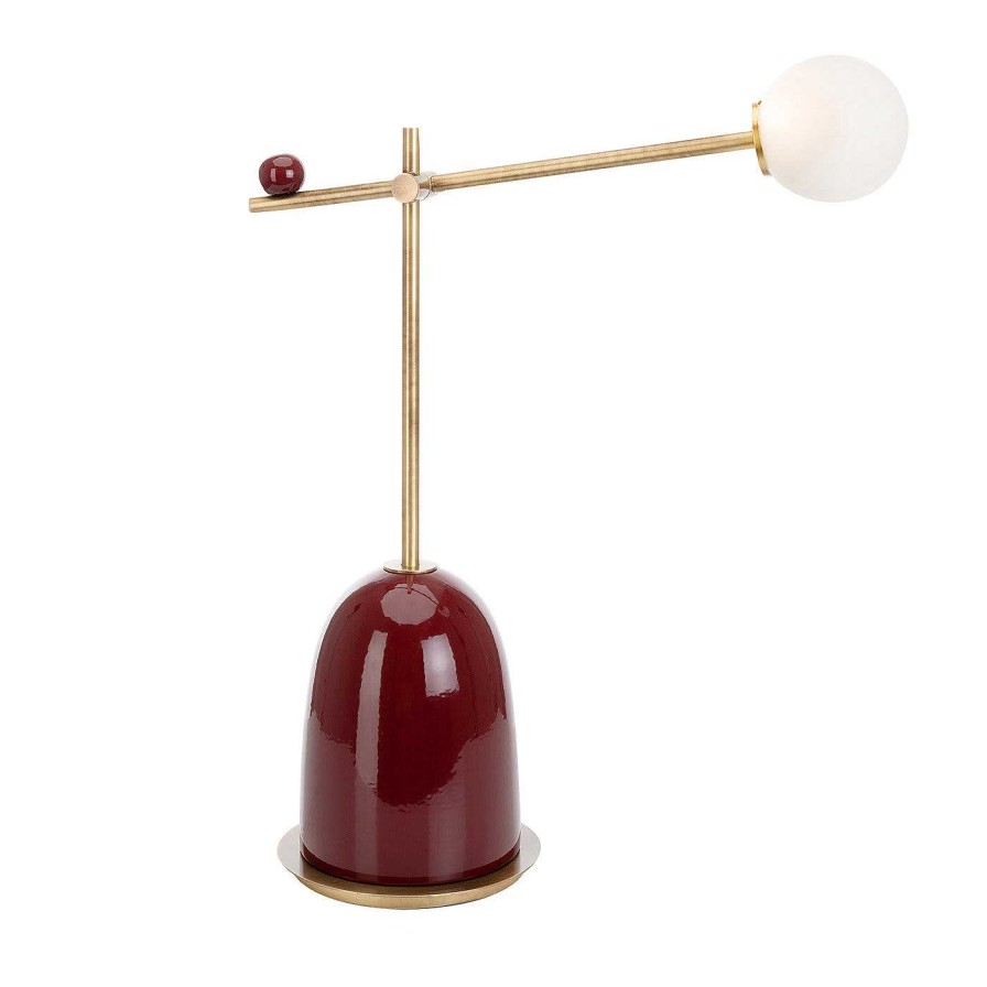 Eclairage Marioni Lampes De Bureau | Lampe A Poser Pins Burgundy