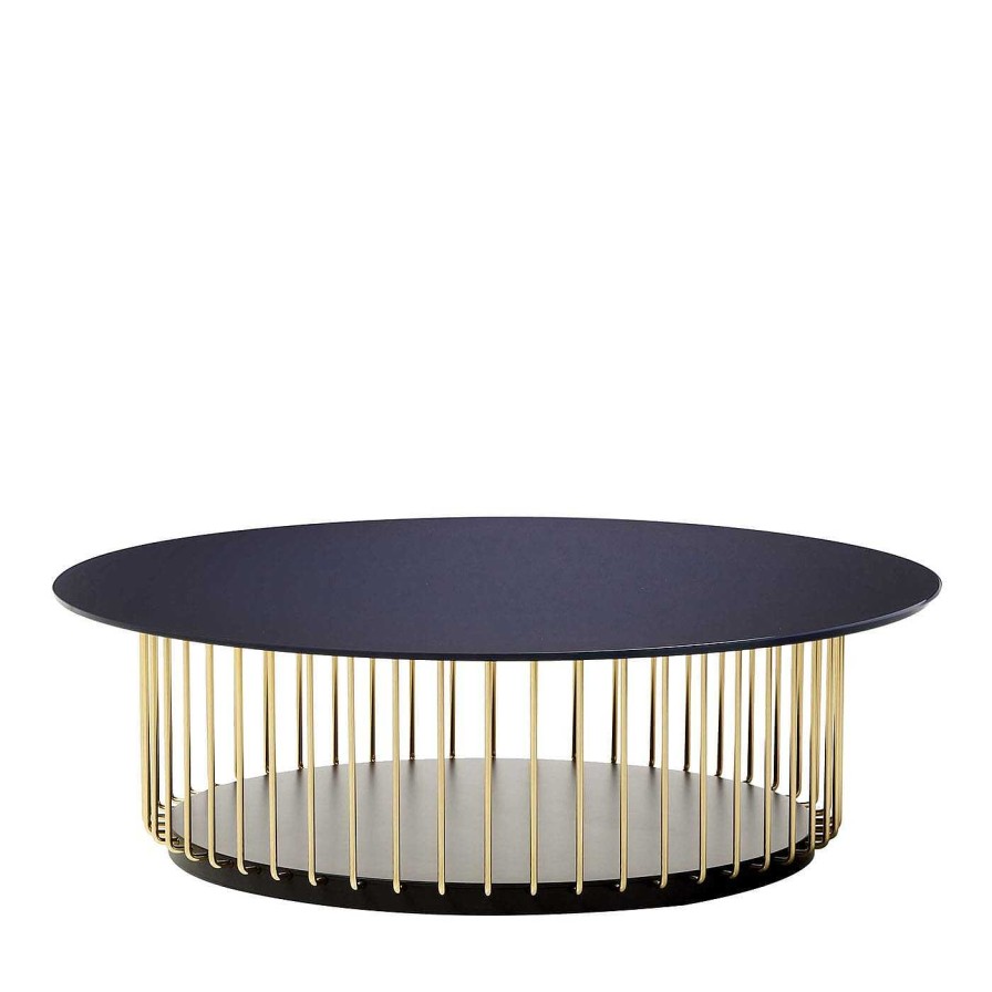 Mobilier Black Tie Tables A Cafe | Table Basse Etan Bleu Et Or