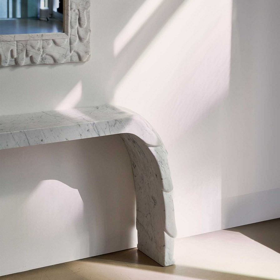 Mobilier Atelier Terrai Consoles | Console Sculpturale Evoluzione En Marbre De Carrara