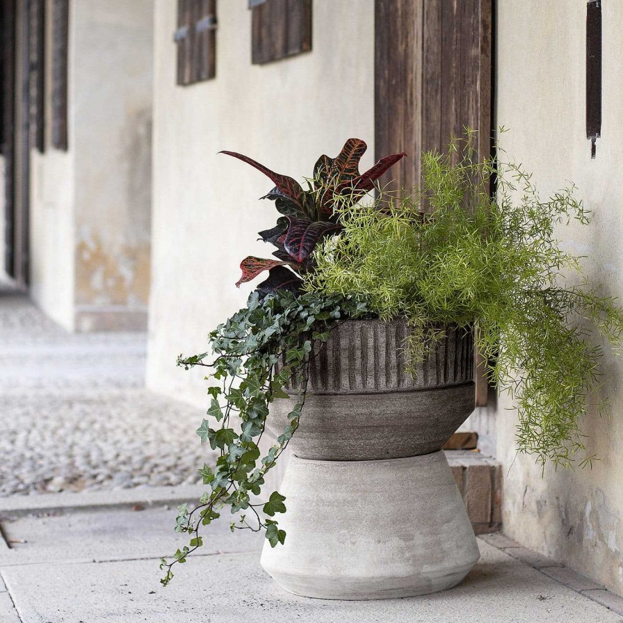 Decoration Picta Cache-Pots Et Porte-Vases | Vase Terrae En 3 Pieces - Blanc Et Noir