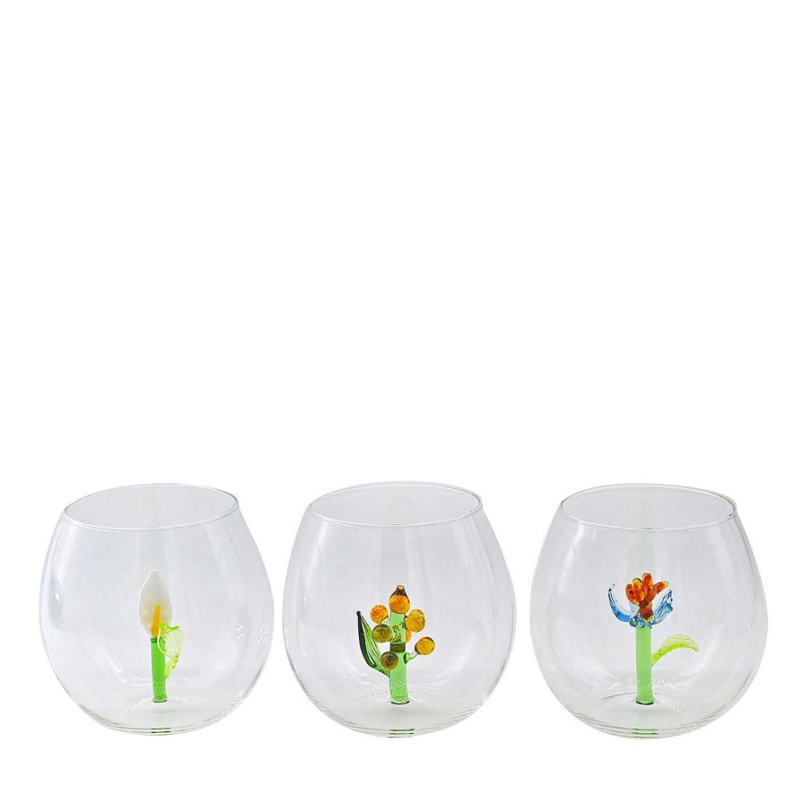 Arts De La Table Casarialto Verres Et Gobelets | Set De 6 Verres Flower Power