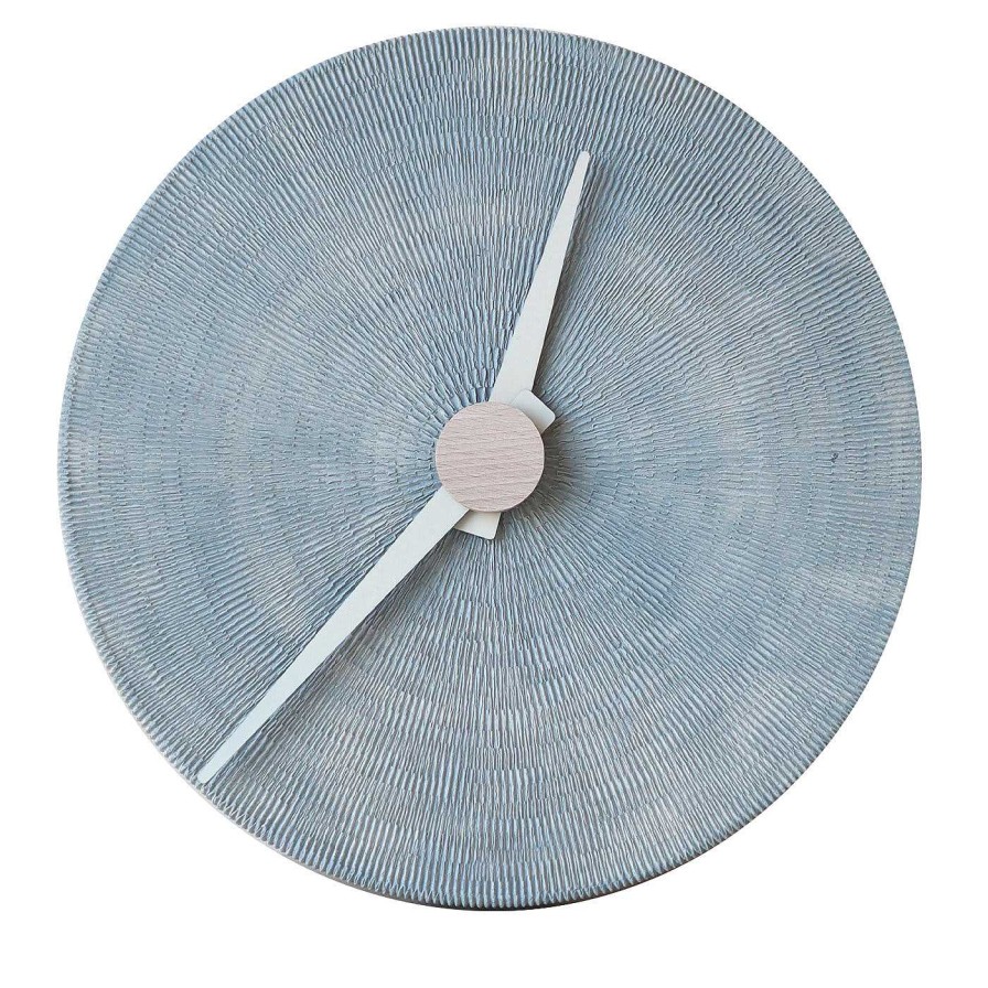 Decoration Federica Bubani Horloges | Horloge Murale Pleine Lune En Porcelaine Vert Clair