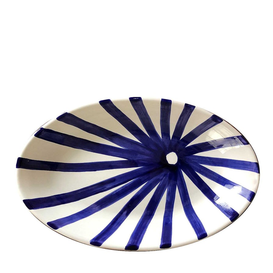 Arts De La Table Lab Design Plats De Service | Assiette De Service Ovale Blue Sun