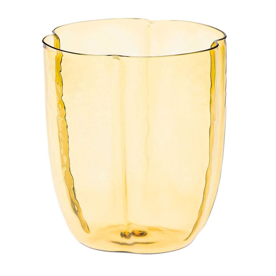 Arts De La Table Casarialto Verres Et Gobelets | Lot De 4 Verres A Eau En Forme De Petale D'Ambre