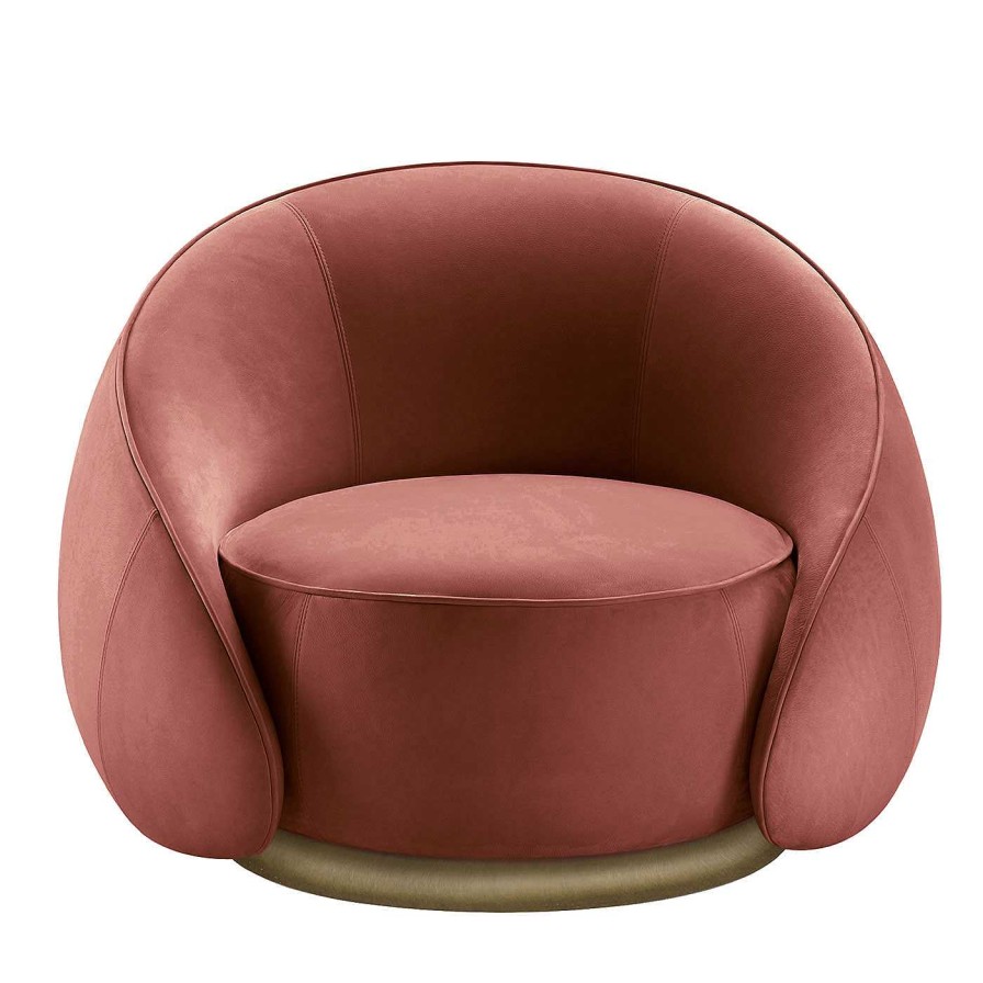 Mobilier Ghidini 1961 Fauteuils | Fauteuil Circulaire Rouge Abbracci Par Lorenza Bozzoli