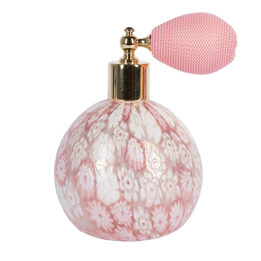 Decoration Officine di Murano 1295 Decorations De Salle De Bain | Flacon Vaporisateur De Parfum Murrine Or 24K Et Rose