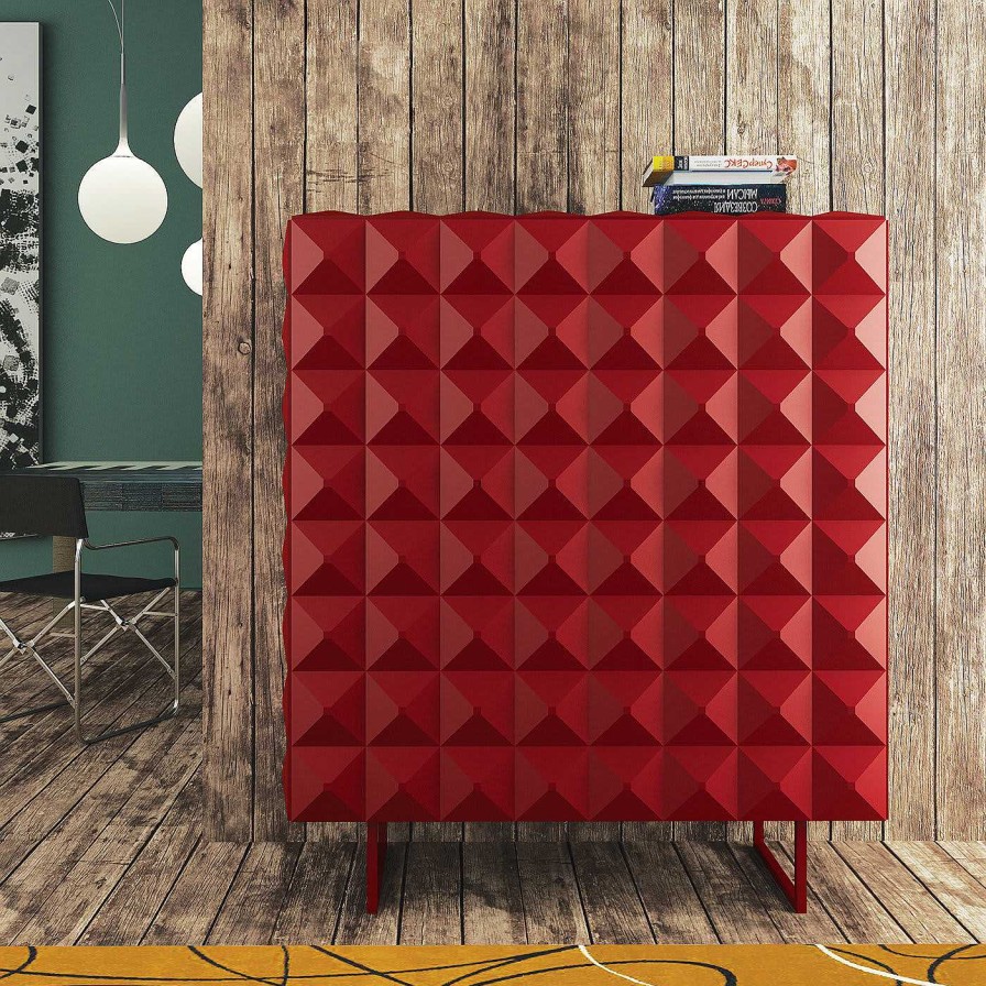 Mobilier Arkof Armoires | Armoire Belmondo Rouge Par Bruno Rainaldi