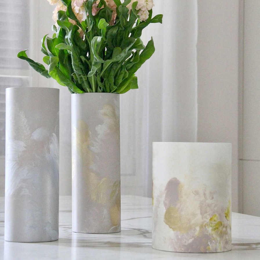 Decoration Anime Design Vases A Fleurs | Vase Cylindrique Blanc Flora L De Gabriela Azar Rubagotti