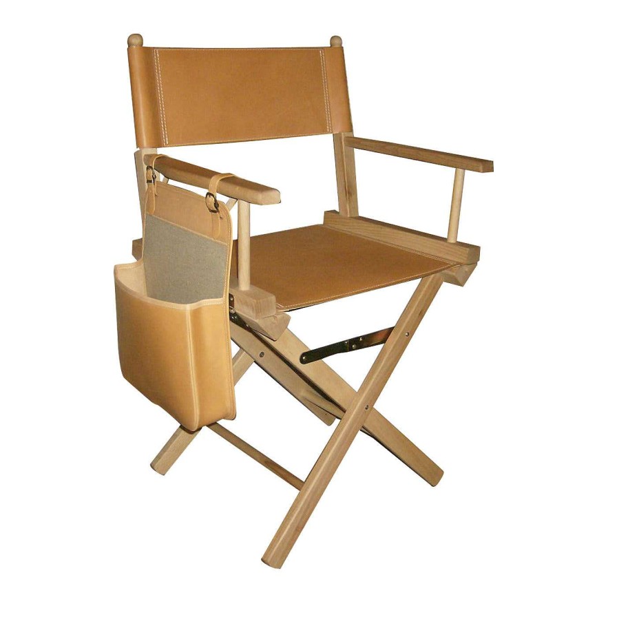 Mobilier Dario Alfonsi Chaises Et Tabourets D'Exterieur | Fauteuil De Directeur En Cuir Beige