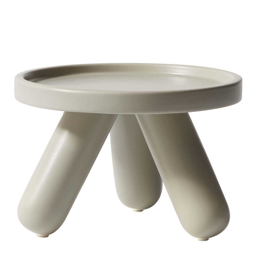 Arts De La Table Paola C Assiettes A Gateaux Sur Pied | Gambino Petit Support En Ceramique Grise Par Aldo Cibic