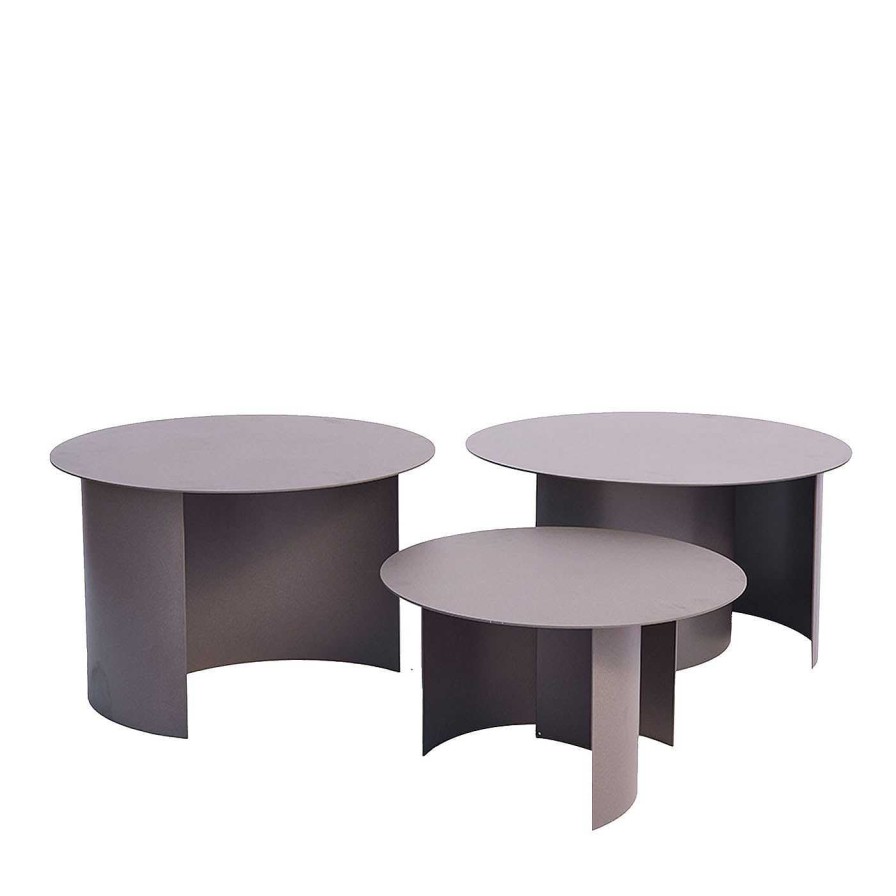 Mobilier DMG Fiesole Tables A Cafe D'Exterieur | Libra Set De 3 Tables Basses Rondes