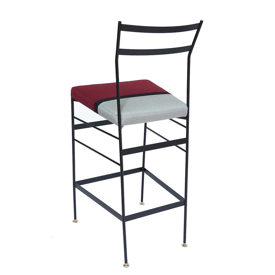 Mobilier Sotow Tabourets De Bar | Lot De 2 Tabourets De Bar Pontina High Burgundy And White