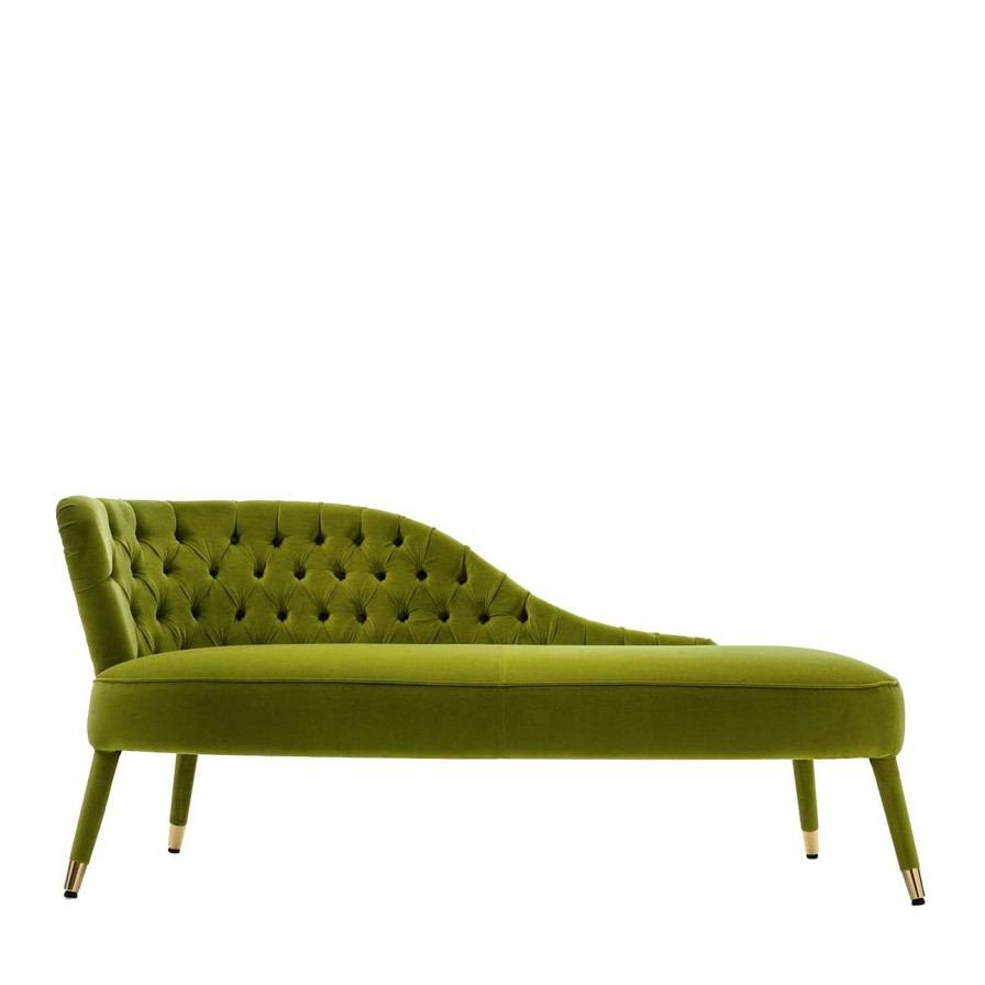 Mobilier Black Tie Meridienne | Chaise Longue Verte Penelope