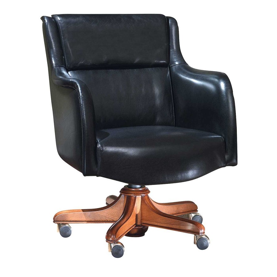 Mobilier Marzorati Chaises De Bureau | Fauteuil En Cuir Noir