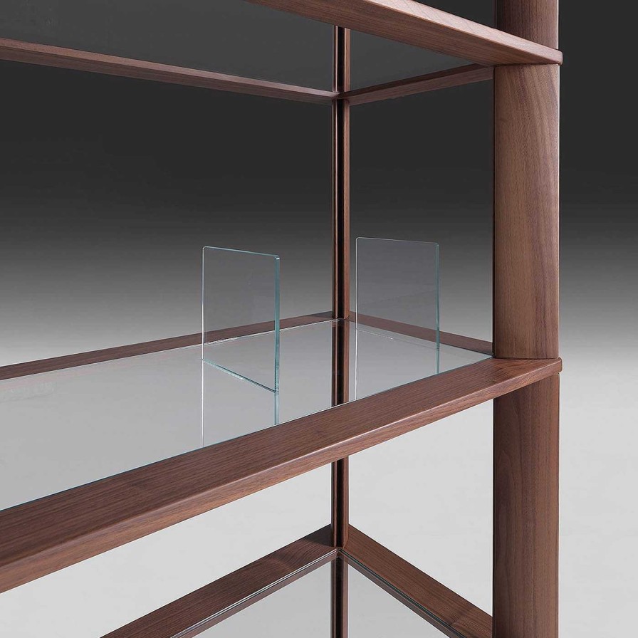 Mobilier Annibale Colombo Bibliotheques | Kong Ecuba Etagere 4 Etageres En Noyer