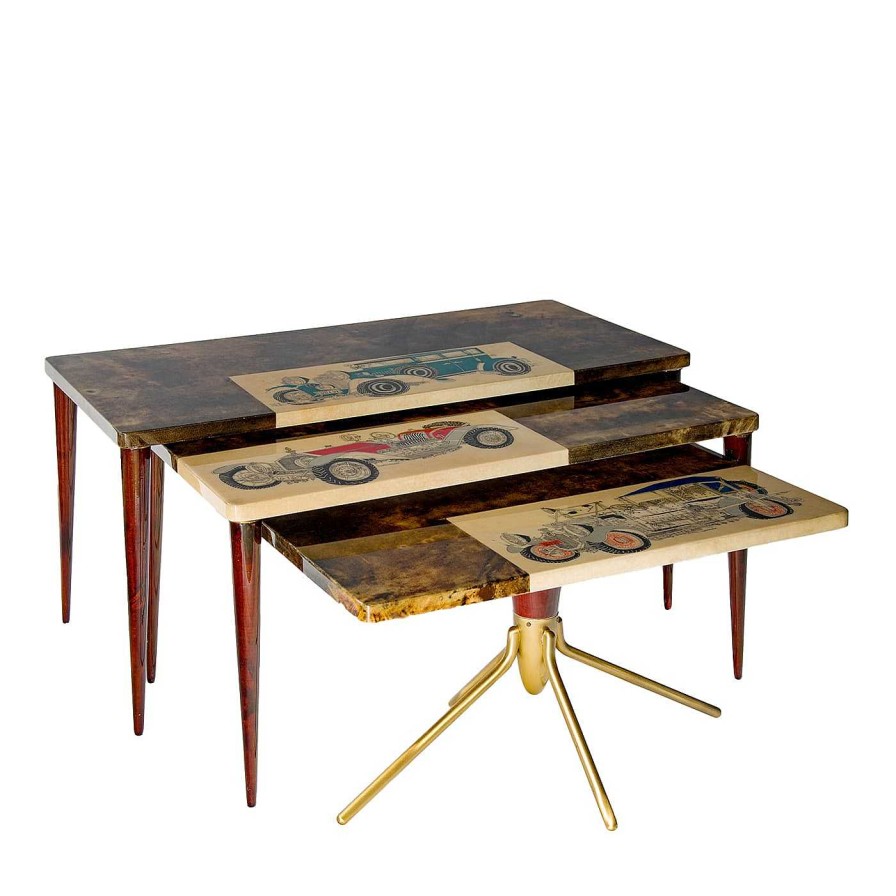 Mobilier Extroverso Tables Gigognes | Collection Tura Tables Gigognes Par Aldo Tura & Alessandro Mendini