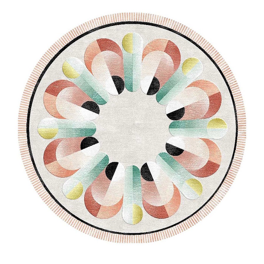 Decoration Illulian | Tapis Rond Polychrome Laki De Serena Confalonieri