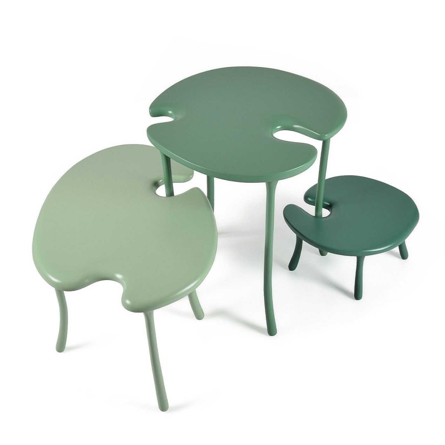 Mobilier Orografie Tables Gigognes | Tavo B2 Ensemble Modulaire De 3 Tables Basses Vertes