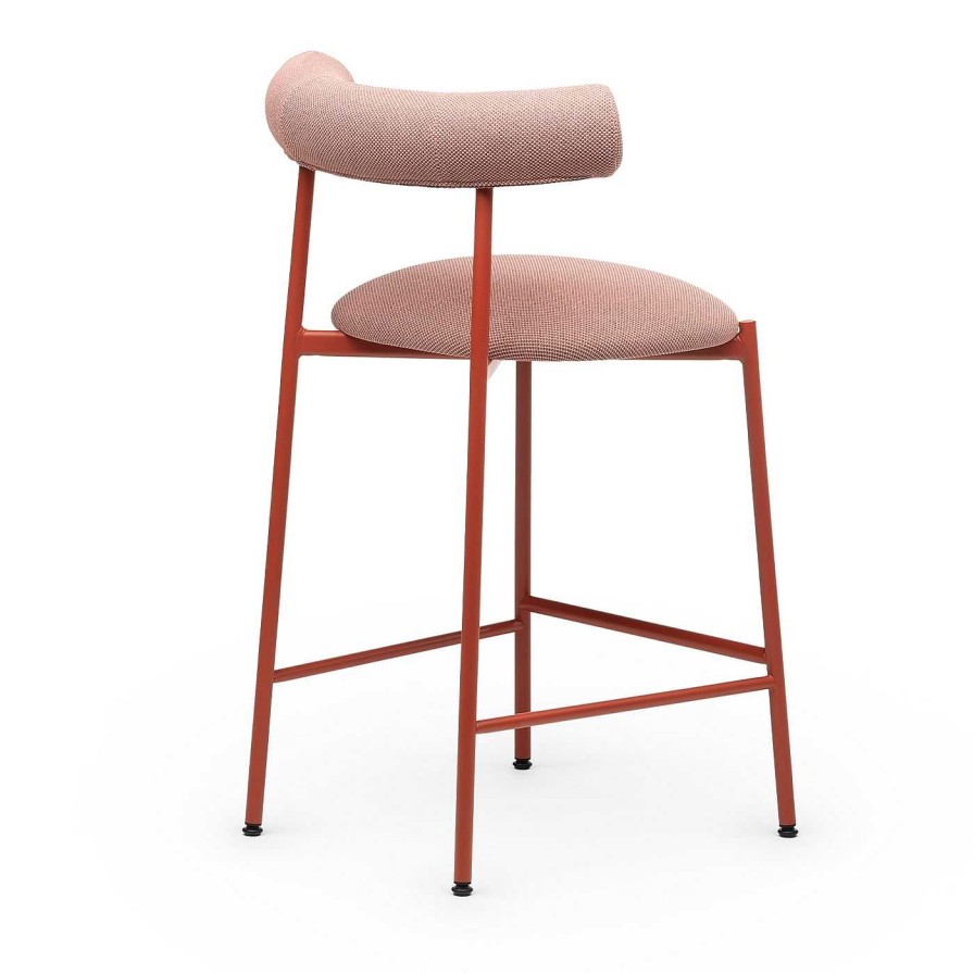 Mobilier Chairs & More Tabourets De Bar | Tabouret Bas Rose Et Rouge Pampa Sg-65 Par Studio Pastina