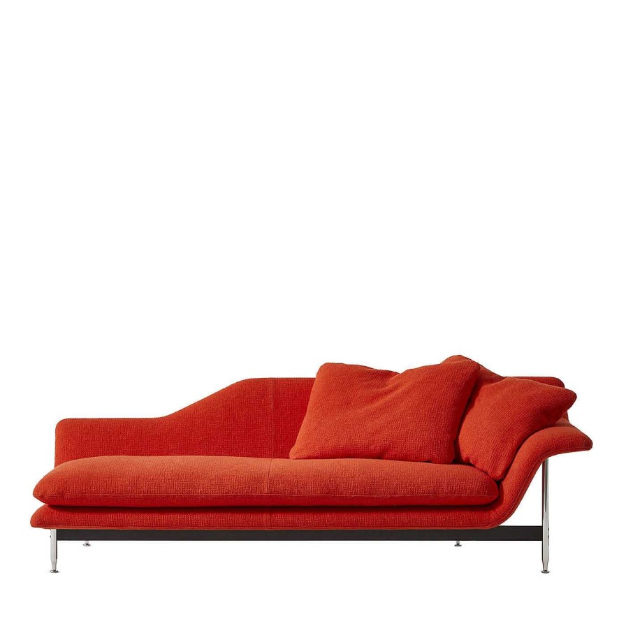 Mobilier Cassina Meridienne | Esosoft Right-Sided Orange Chaise Longue By Antonio Citterio