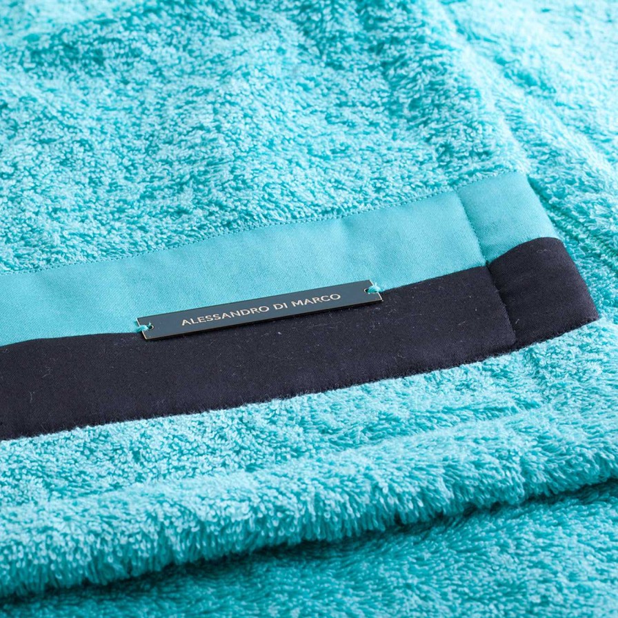 Decoration Alessandro Di Marco Linge De Bain | Lot De Serviettes De Bain Grand Format - Teal And Black