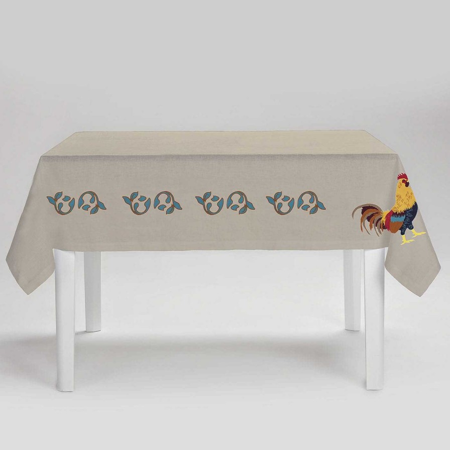 Arts De La Table Cibelle Nappes | Gallo Multicolore Rectangulaire Taupe Table Nappe