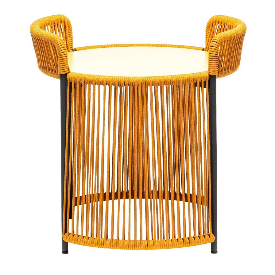 Mobilier Chairs & More Tables A Cafe D'Exterieur | Altana Petite Table Basse Ronde Jaune Par Antonio De Marco