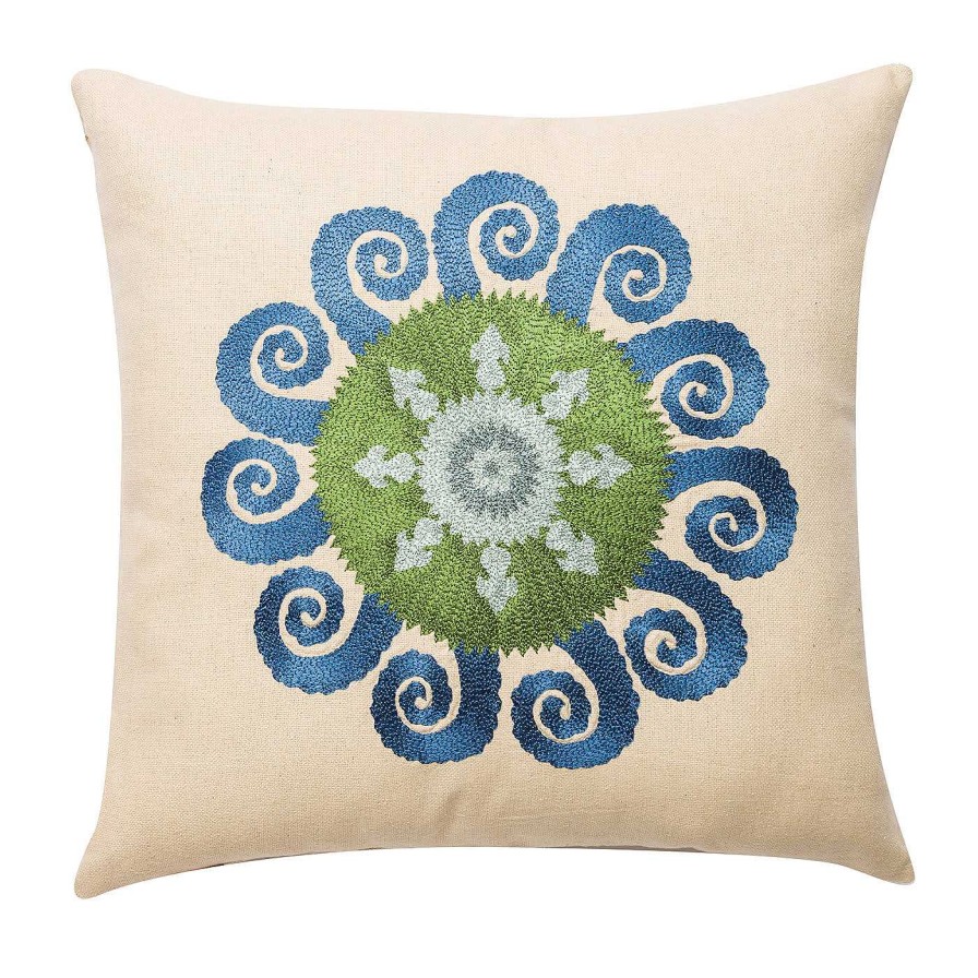 Decoration Emporio Sirenuse Coussins | New Sun - Taie D'Oreiller Carree Bleue Et Verte