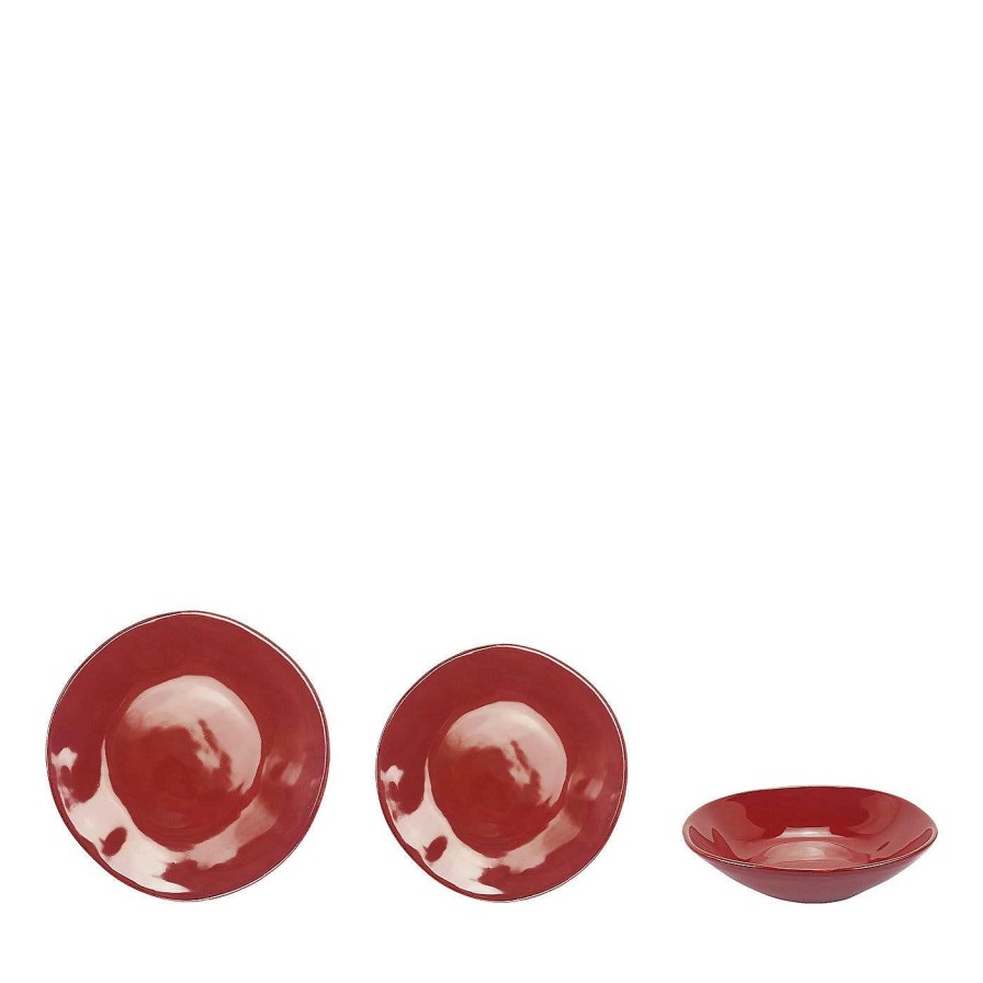 Arts De La Table Arcucci Handmade Services De Table | Materia - Service D'Assiettes Rouges 18 Pieces