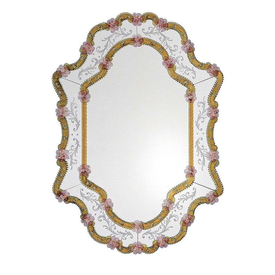 Decoration Fratelli Tosi Miroirs Muraux | Vetrai Miroir En Verre De Murano Ambre/Rose