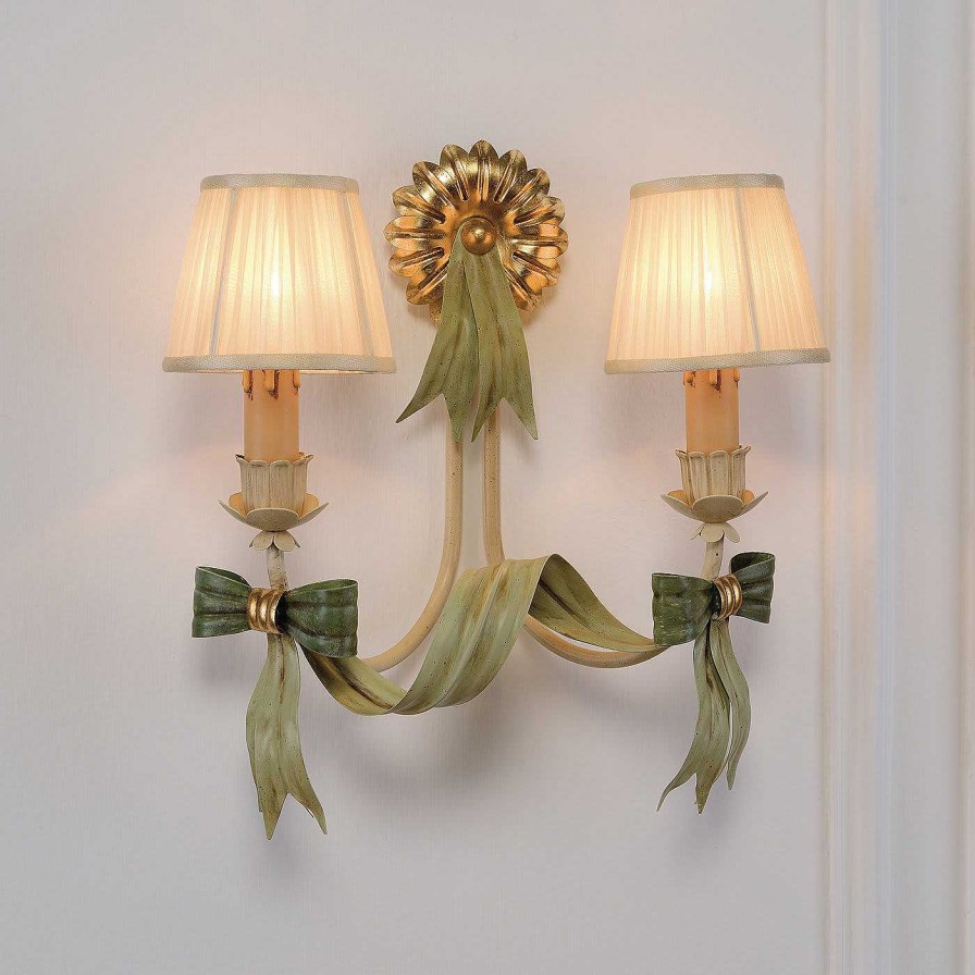 Eclairage Epoca Lampadari Appliques Et Lampes Murales | 1365 Applique Lumineuse Metallique A Double Arc Vert