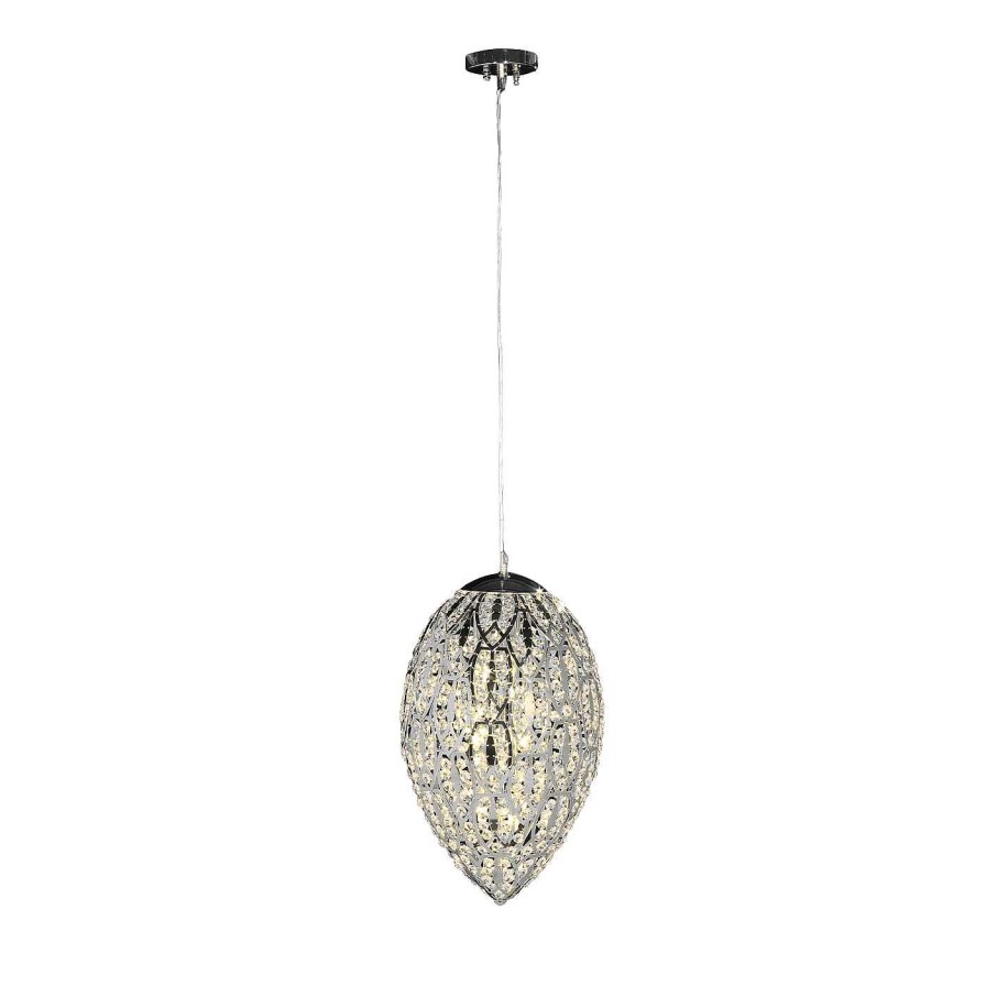 Eclairage VGnewtrend Suspensions | Lampe Suspendue Chromee Arabesque Egg 75