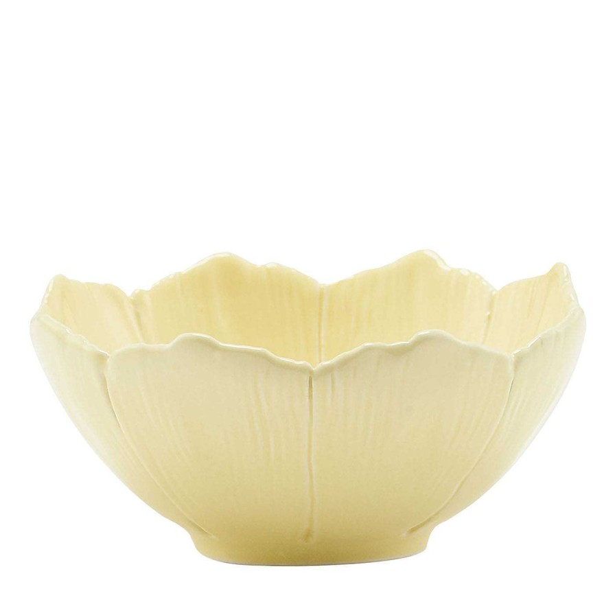 Arts De La Table Aquazzura Casa Bols | Ceramic Blossom Set Of 2 Yellow Fine Ceramic Fruit Bowls (Jeu De 2 Bols A Fruits En Ceramique Fine)