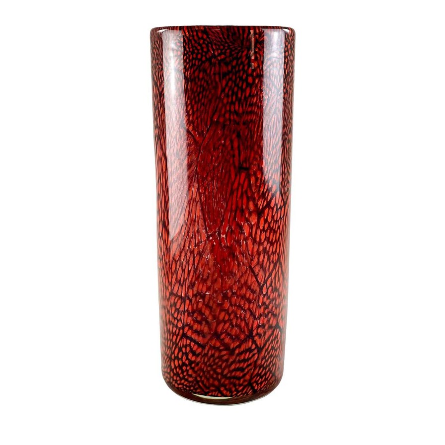 Decoration Gambaro e Tagliapietra Vases A Fleurs | Vase Murrine Noir Et Rouge