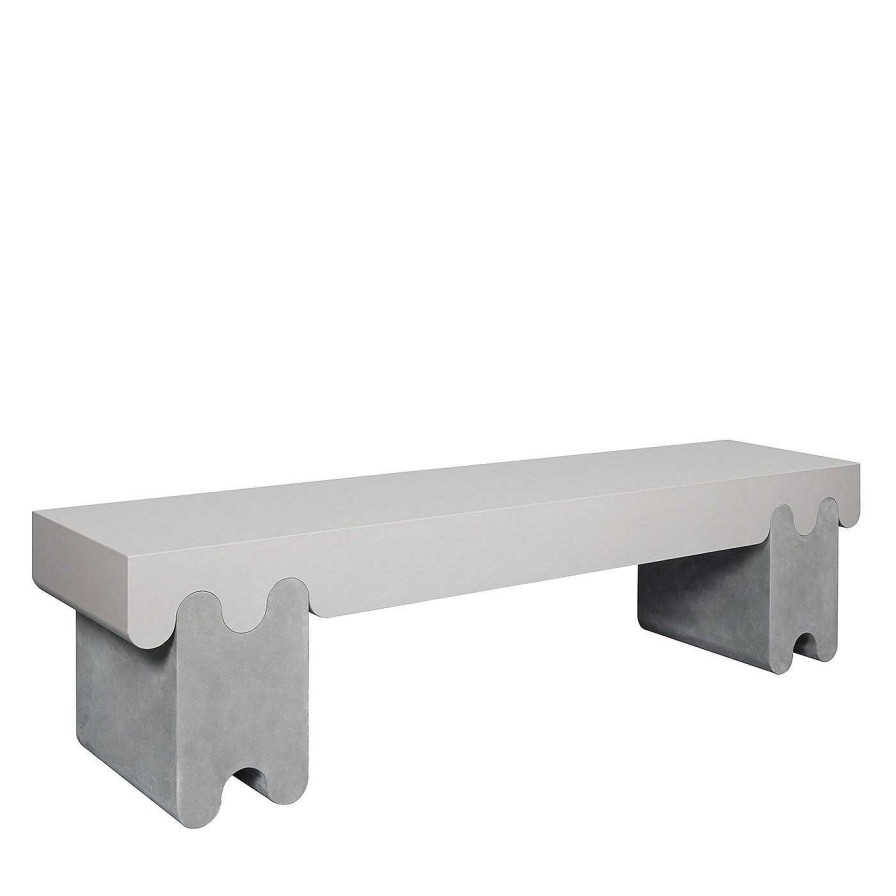 Mobilier Giobagnara Bancs | Banc En Cuir Gris Ossicle N. 2