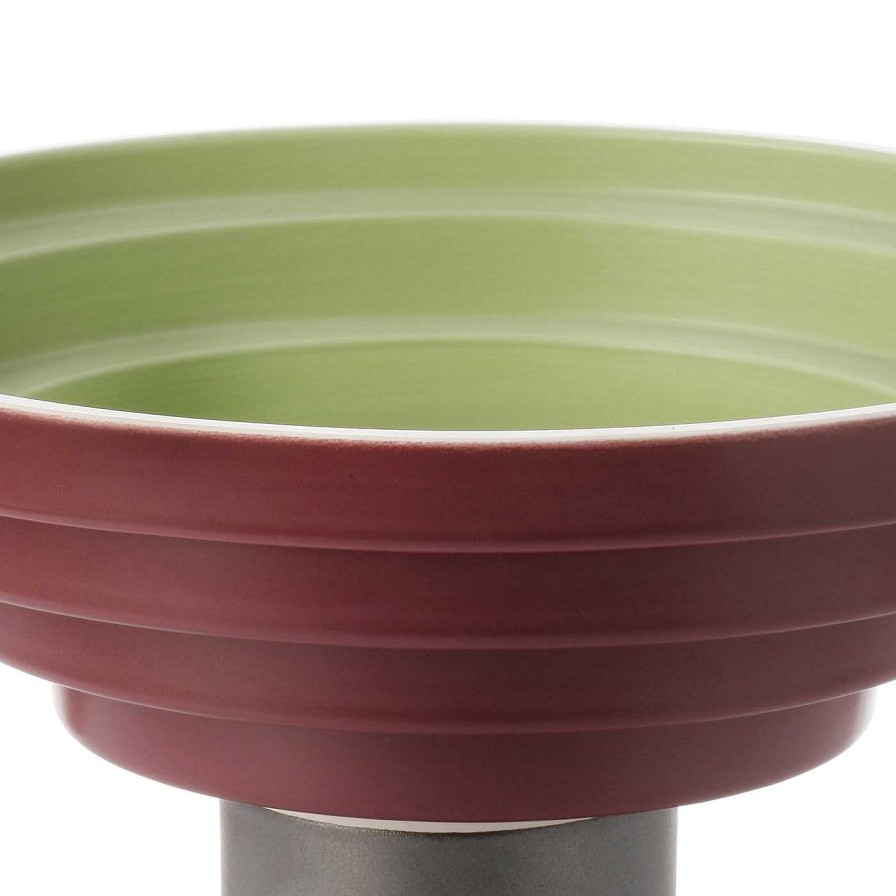 Decoration Bitossi Ceramiche Centre De Table | Grand Centre De Table Vert Et Rouge D'Ettore Sottsass