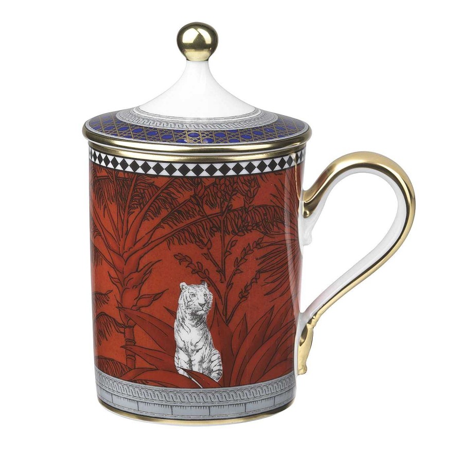 Arts De La Table GINORI 1735 Tasses A Cafe Et A The | Totem Tiger Mug Avec Couvercle