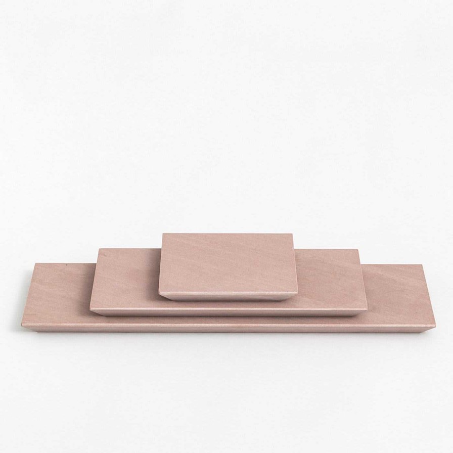 Arts De La Table Laboratorio Del Savio Planches A Decouper | Ensemble De 3 Planches A Decouper En Quartzite Rose