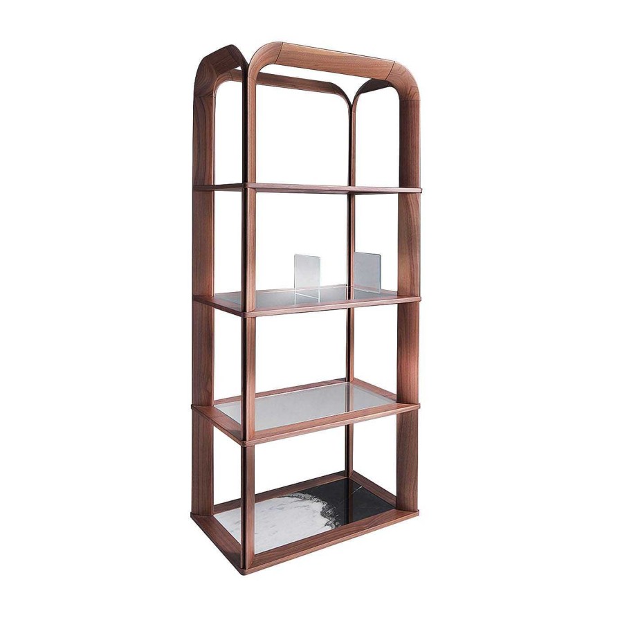 Mobilier Annibale Colombo Bibliotheques | Kong Ecuba Etagere 4 Etageres En Noyer