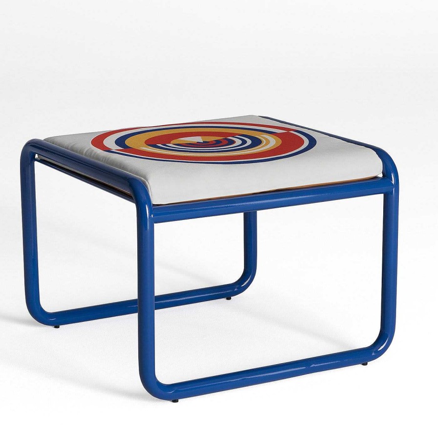 Mobilier Exteta Chaises Et Tabourets D'Exterieur | Locus Solus Blue Pouf By Gae Aulenti