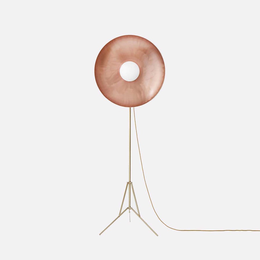 Eclairage Atelier Biagetti Lampadaires | Lampadaire Parabola En Cuivre