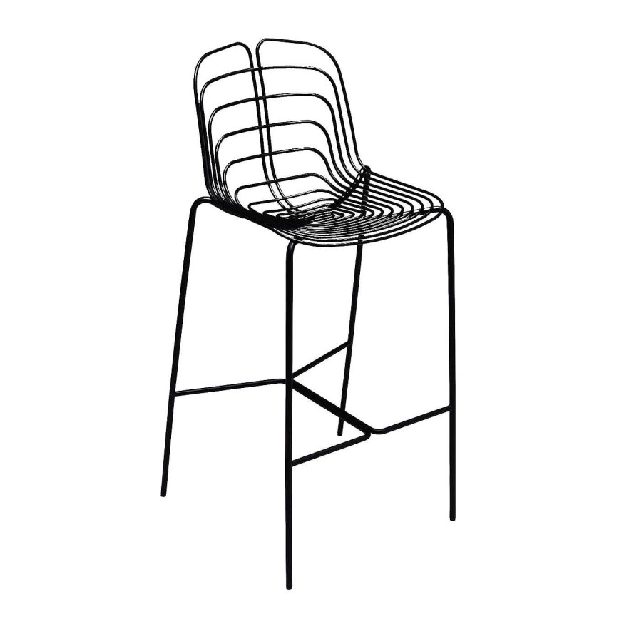 Mobilier La Manufacture Tabourets De Bar | Tabouret Noir Cable De Michael Young