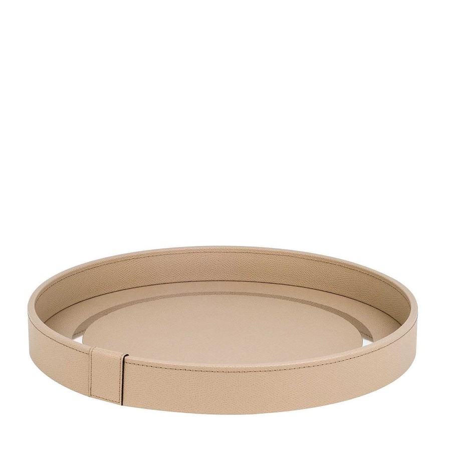 Arts De La Table Pinetti Plateaux | Venere Petit Plateau Rond Taupe