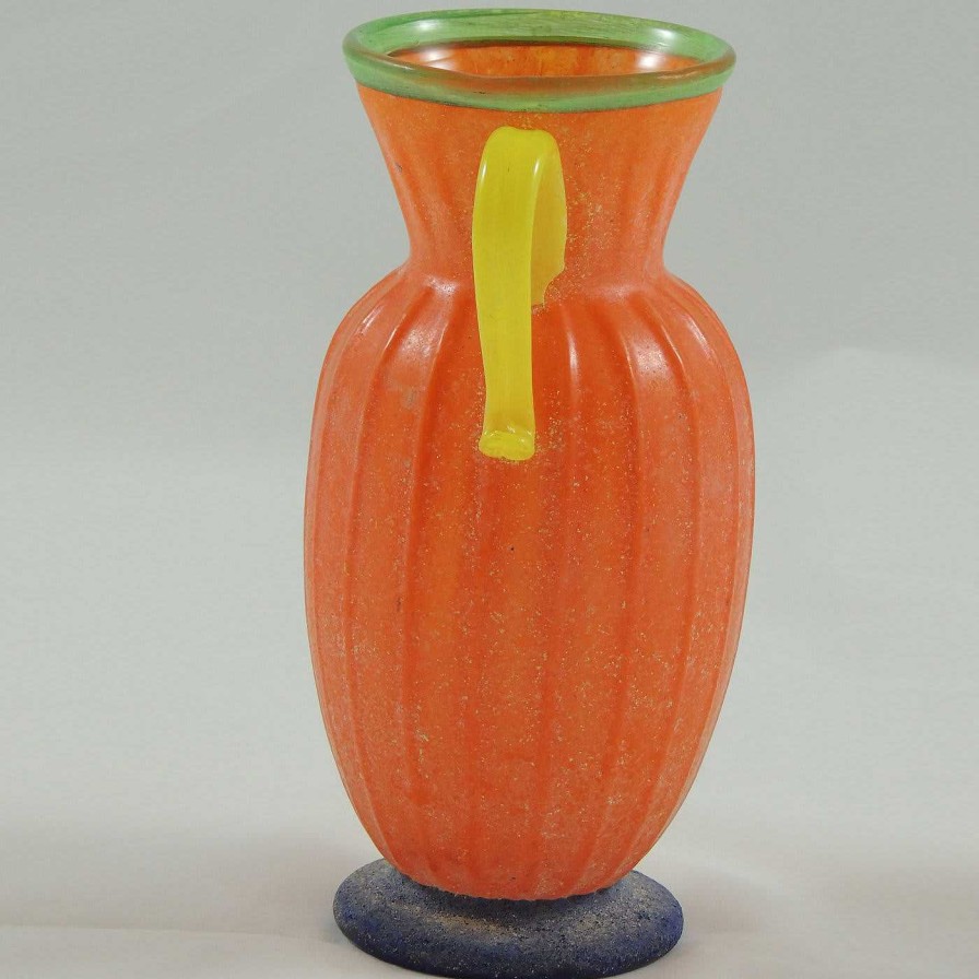 Decoration Gambaro e Tagliapietra Amphores | Vase Orange Multicolore Scavo