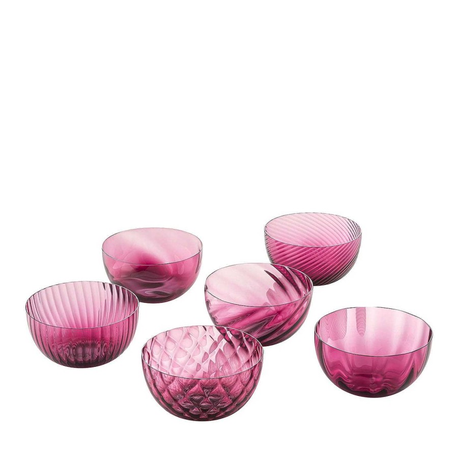 Arts De La Table NasonMoretti Bols | Idra Ruby-Red Set De 6 Bols Assortis