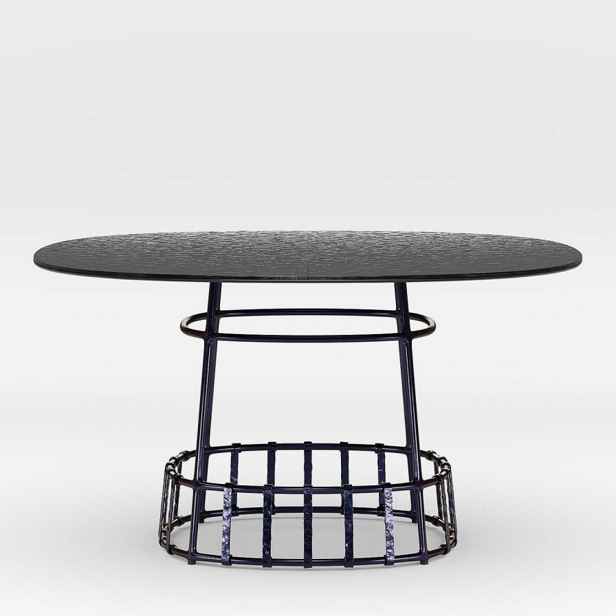 Mobilier Dante Negro Tables D'Exterieur | Table De Salle A Manger Carree Dolmen Par Margherita Rui