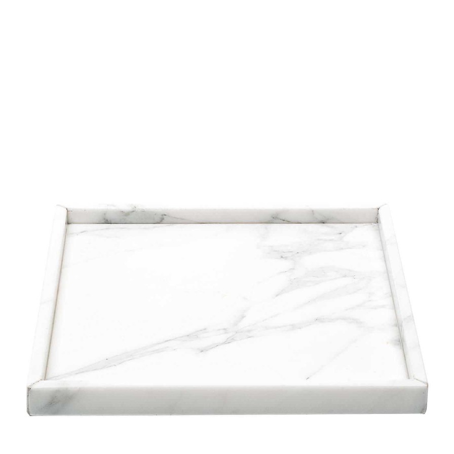 Arts De La Table FiammettaV Home Collection Plateaux | Plateau De Spa En Marbre Blanc